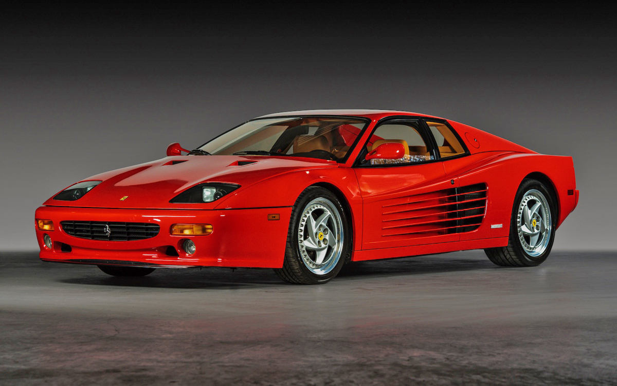 Red Ferrari Testarossa F512M left front view