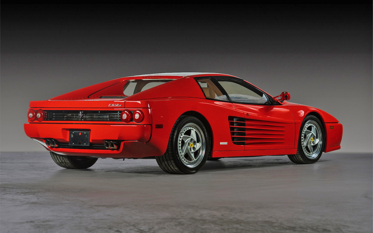 Red Ferrari Testarossa F512M right rear view