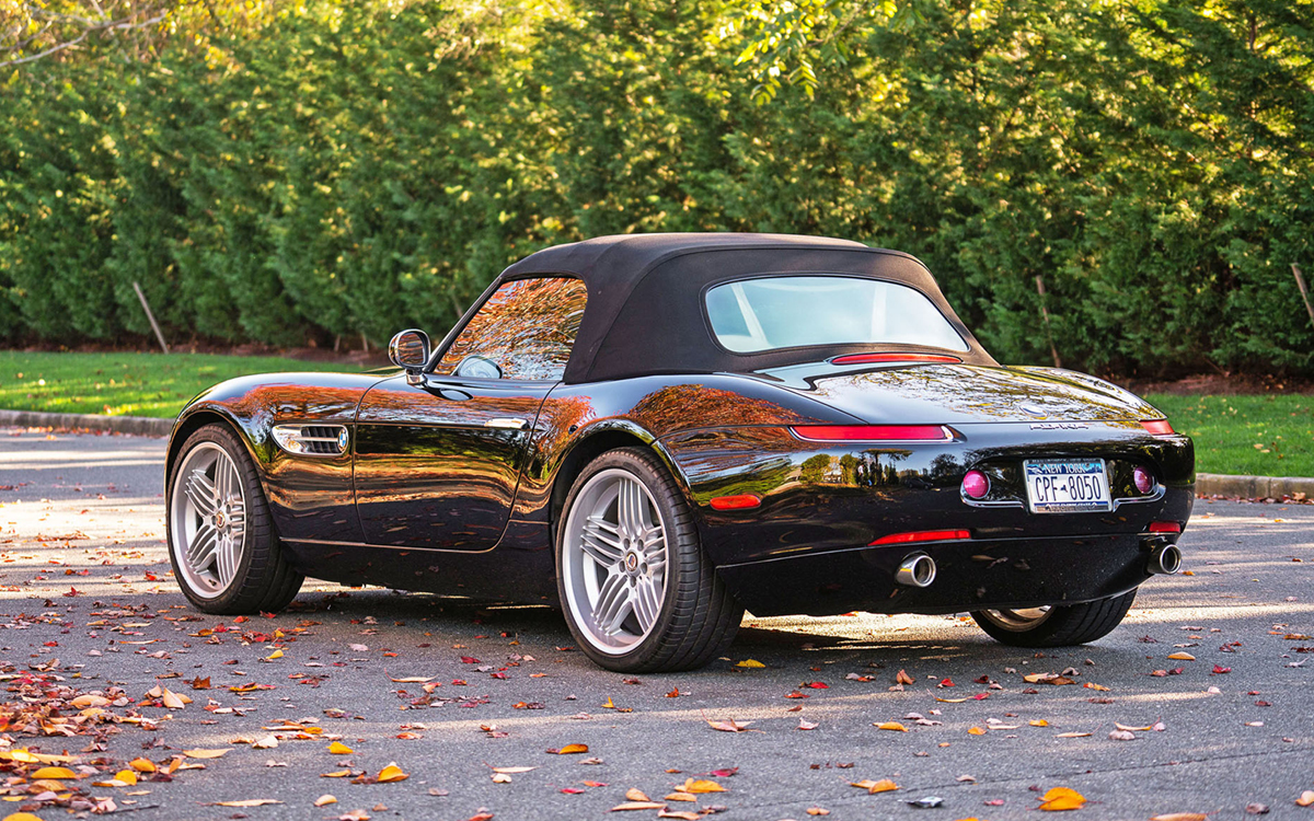 Black BMW Alpina Roadster V8 rear three-quarter view