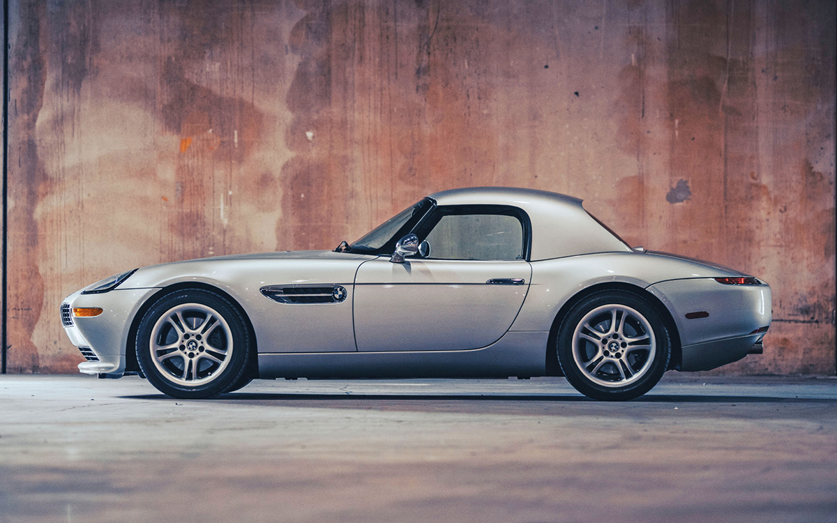 Silver BMW Z8 side view