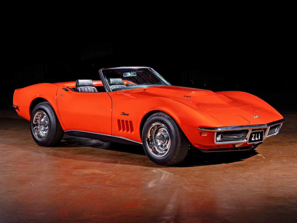 Orange 1969 Corvette ZL-1 convertible right three quarter view