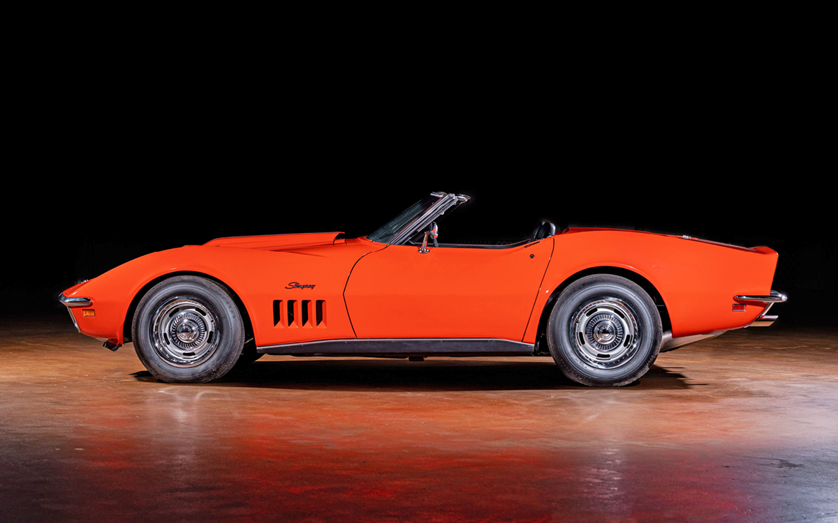Orange 1969 Corvette ZL-1 convertible left side profile