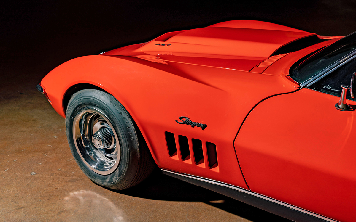 Orange 1969 Corvette ZL-1 convertible cowl induction hood