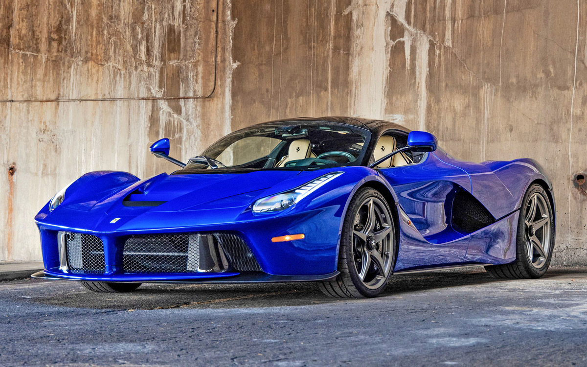 Blue 2014 Ferrari-LaFerrari front left view