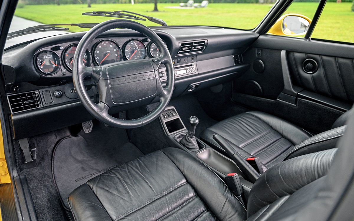 Speed Yellow 1994 Porsche 911 Turbo X85 Flat-nose interior