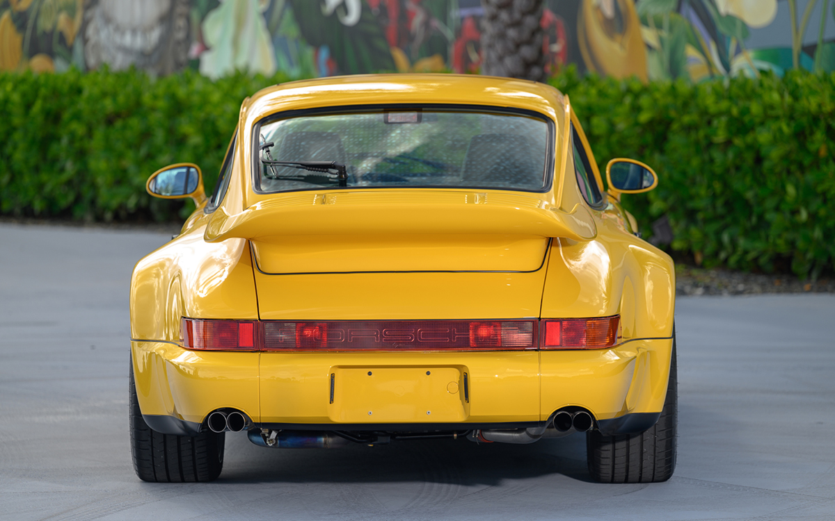 Speed Yellow 1994 Porsche 911 Turbo X85 Flat-nose rear view