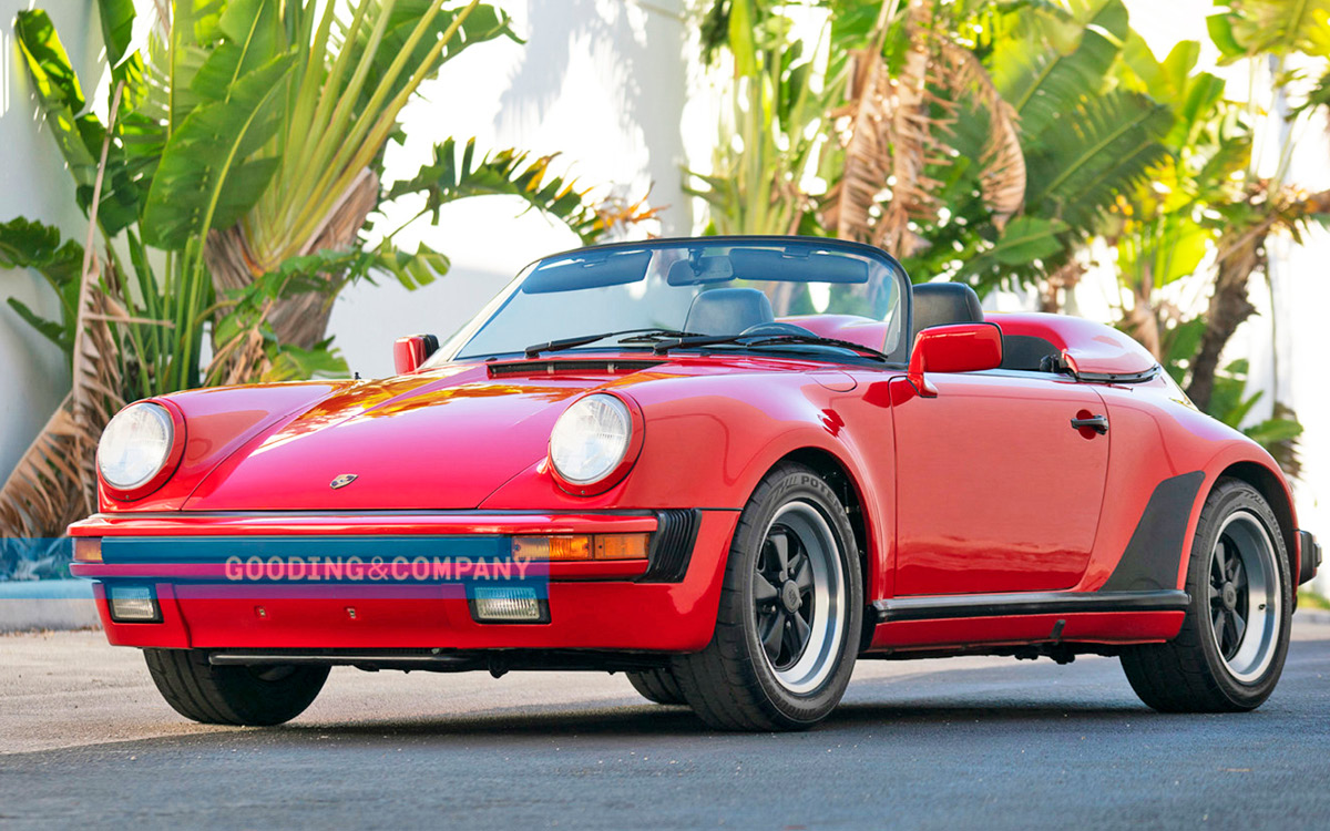 Red 1989 Porsche 911 Speedster right front view