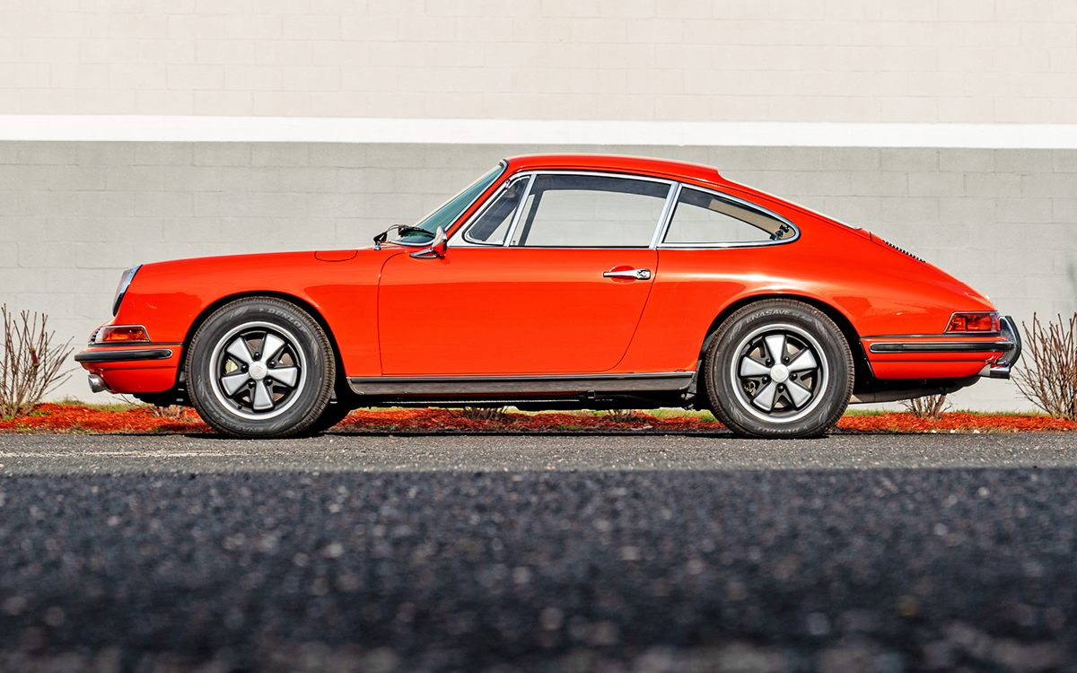 Tangerine 1968 Porsche 911S left side view