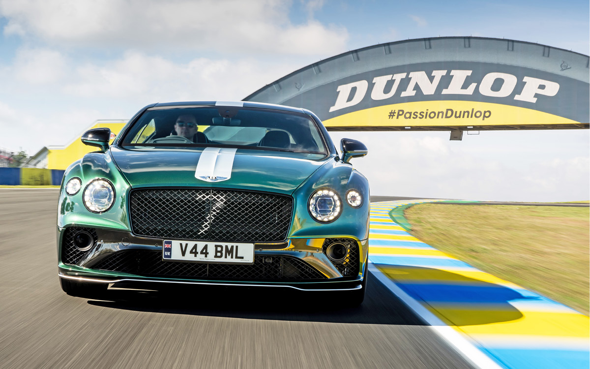 2023 Bentley Continental GT Speed Le Mans Collection on racetrack, front view