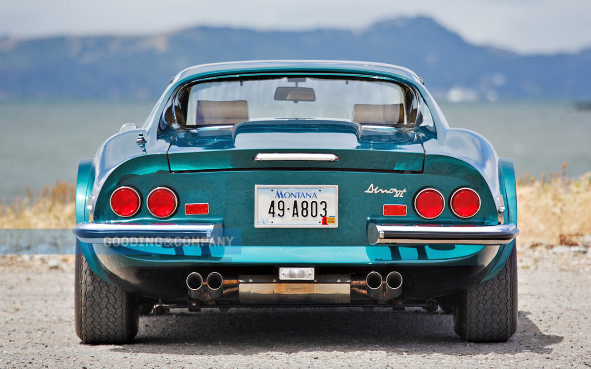 Green Ferrari 246 GTS rear view