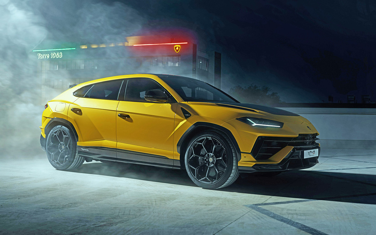 Yellow Lamborghini Urus Performante right side view