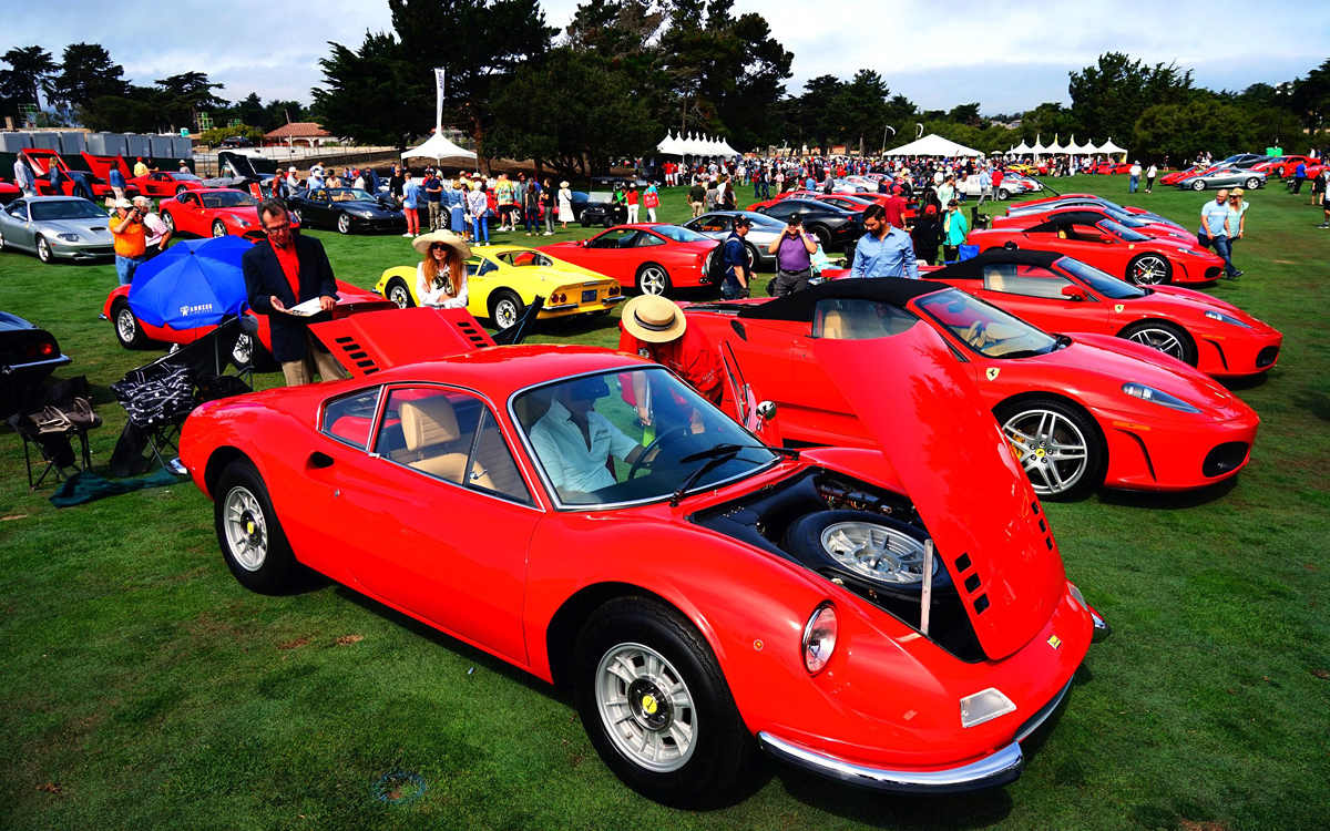 Group of Ferraris at Concorso Italiano