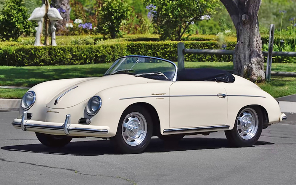 Cream color Porsche 356 Speedster front left view