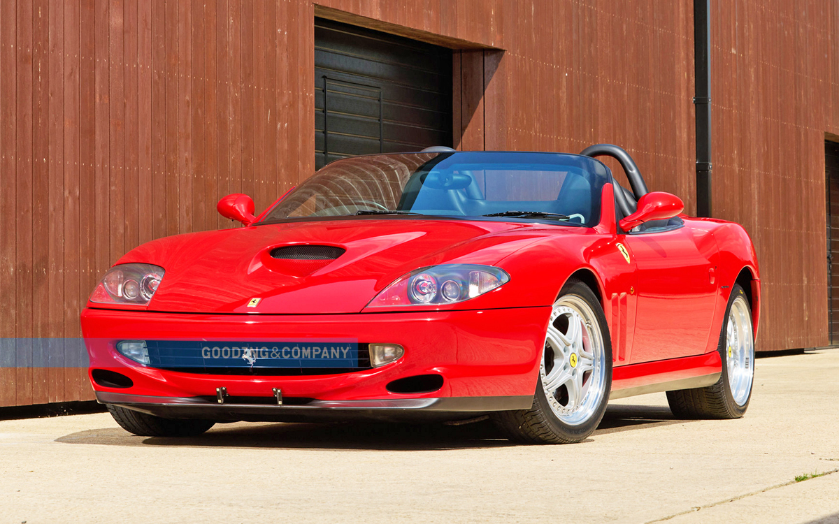 Red Ferrari 550 Barchetta front left view