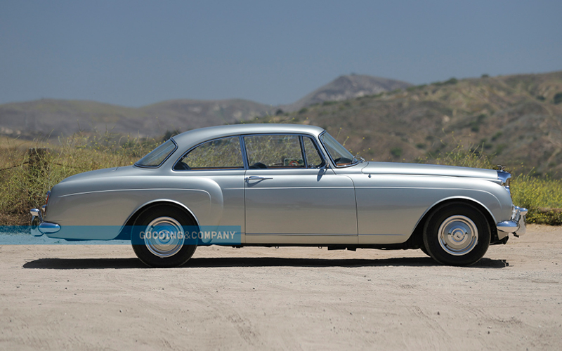 Silver 1961 Bentley S2 Continental right side profile view