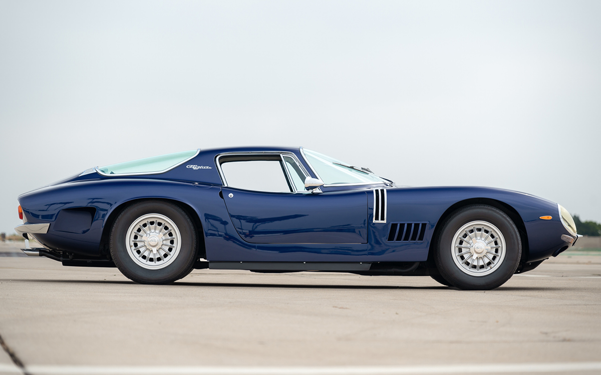 Blue Bizzarrini 5300 GT profile view