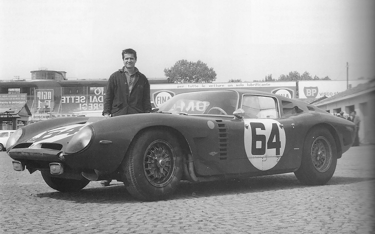 Giotto Bizzarrini with racecar
