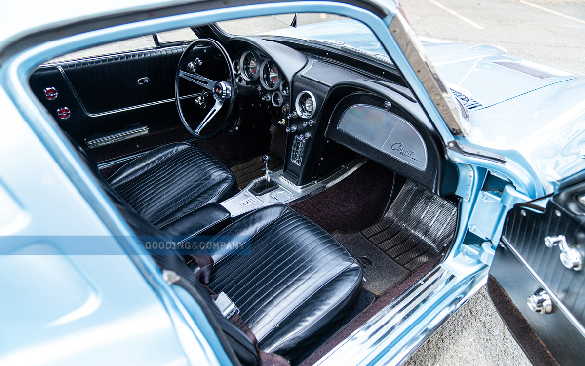Silver-Blue 1963 Corvette interior view
