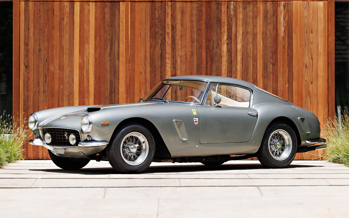 Gray Ferrari 250 GT SWB left front view