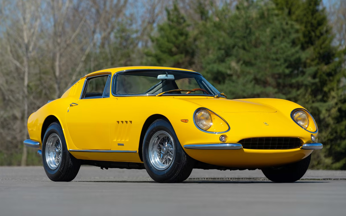 Yellow 1966 Ferrari 275 GTB right front view