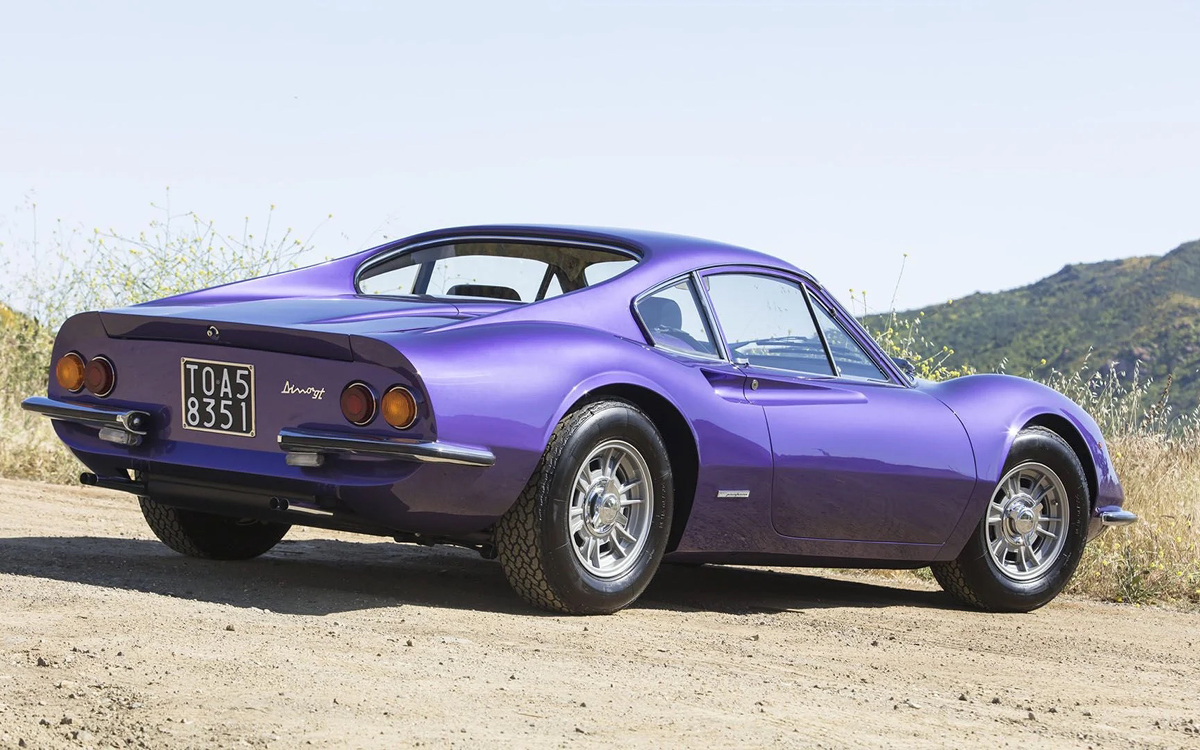 Purple 1968 Ferrari Dino 026 GT right rear view