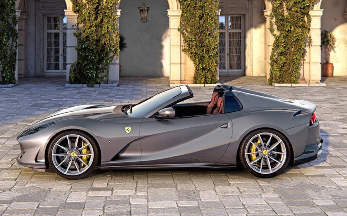 Gray Ferrari 812 GTS left side