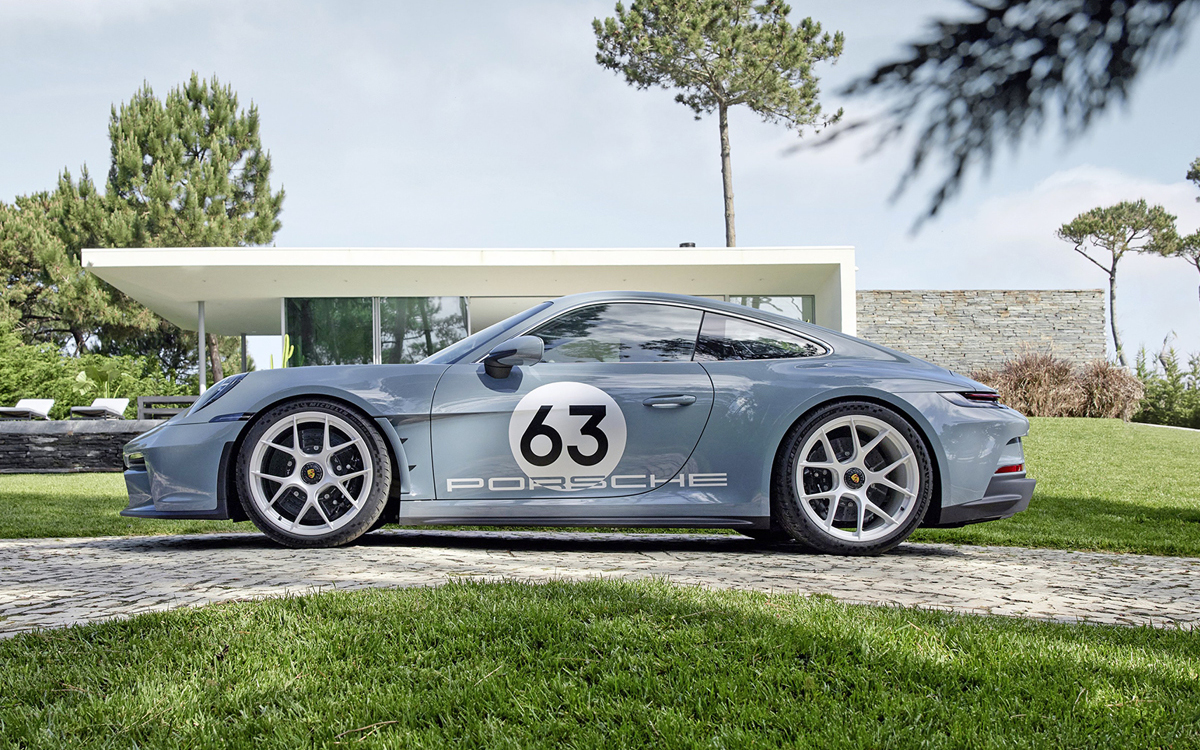 Blue Porsche 911 S/T left side