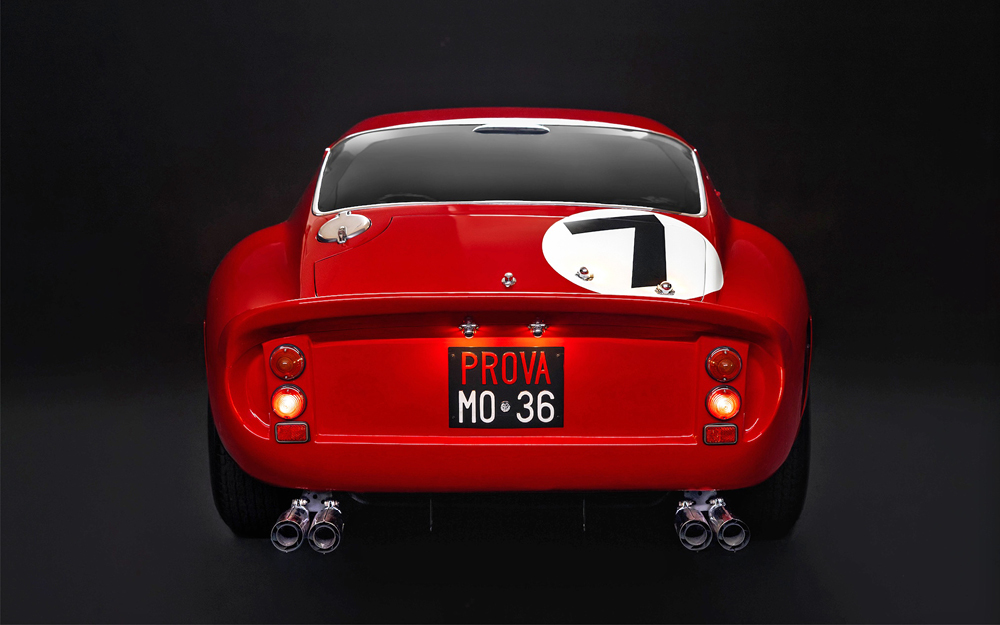 Red 1962 Ferrari 330 LM/GTO rear view
