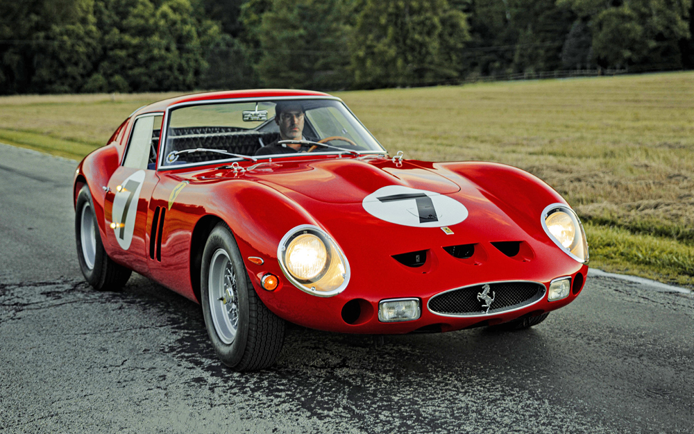 Red 1962 Ferrari 330 LM/GTO on road