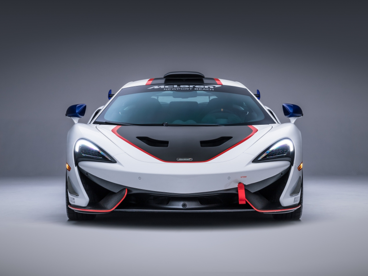 White McLaren MSO-X front view