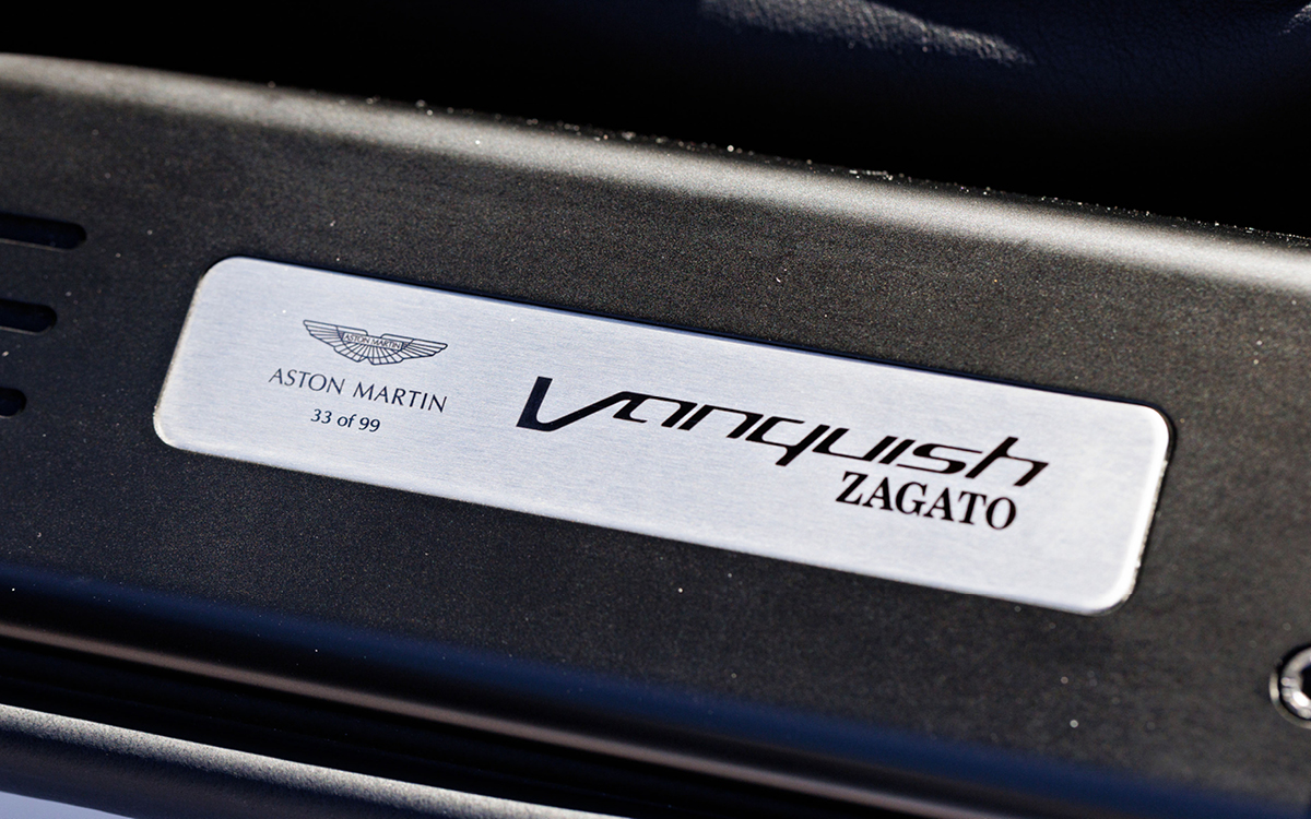 Vanquish Zagato door sill number plate