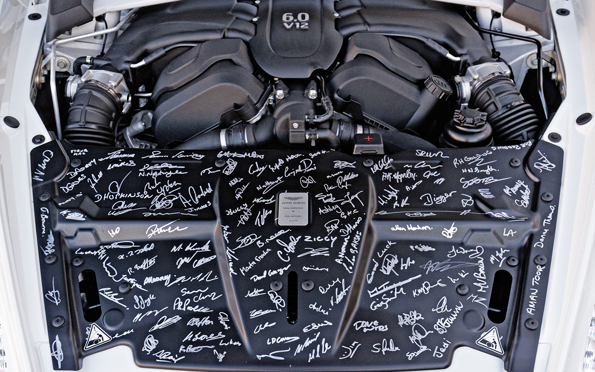 Vanquish Zagato builders’ signatures