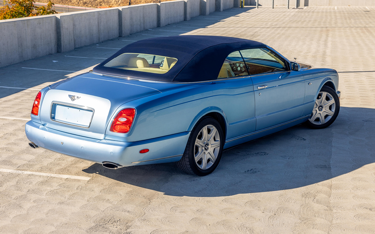 Blue Bentley Azure top-up, rear view