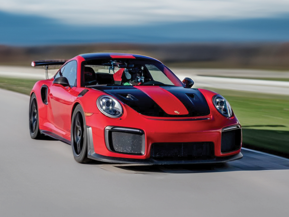Red Porsche 911 GT2 RS on Road