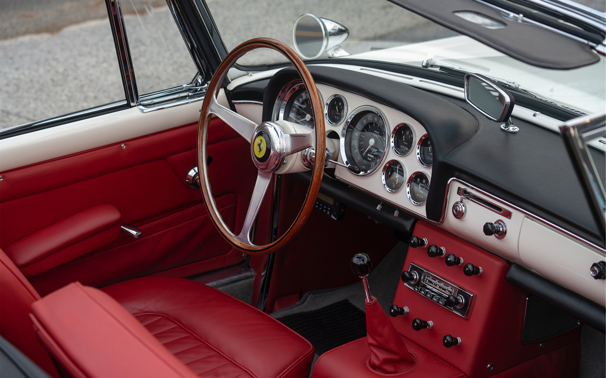 White 1961 Ferrari 250 GT Cabriolet Series II interior view