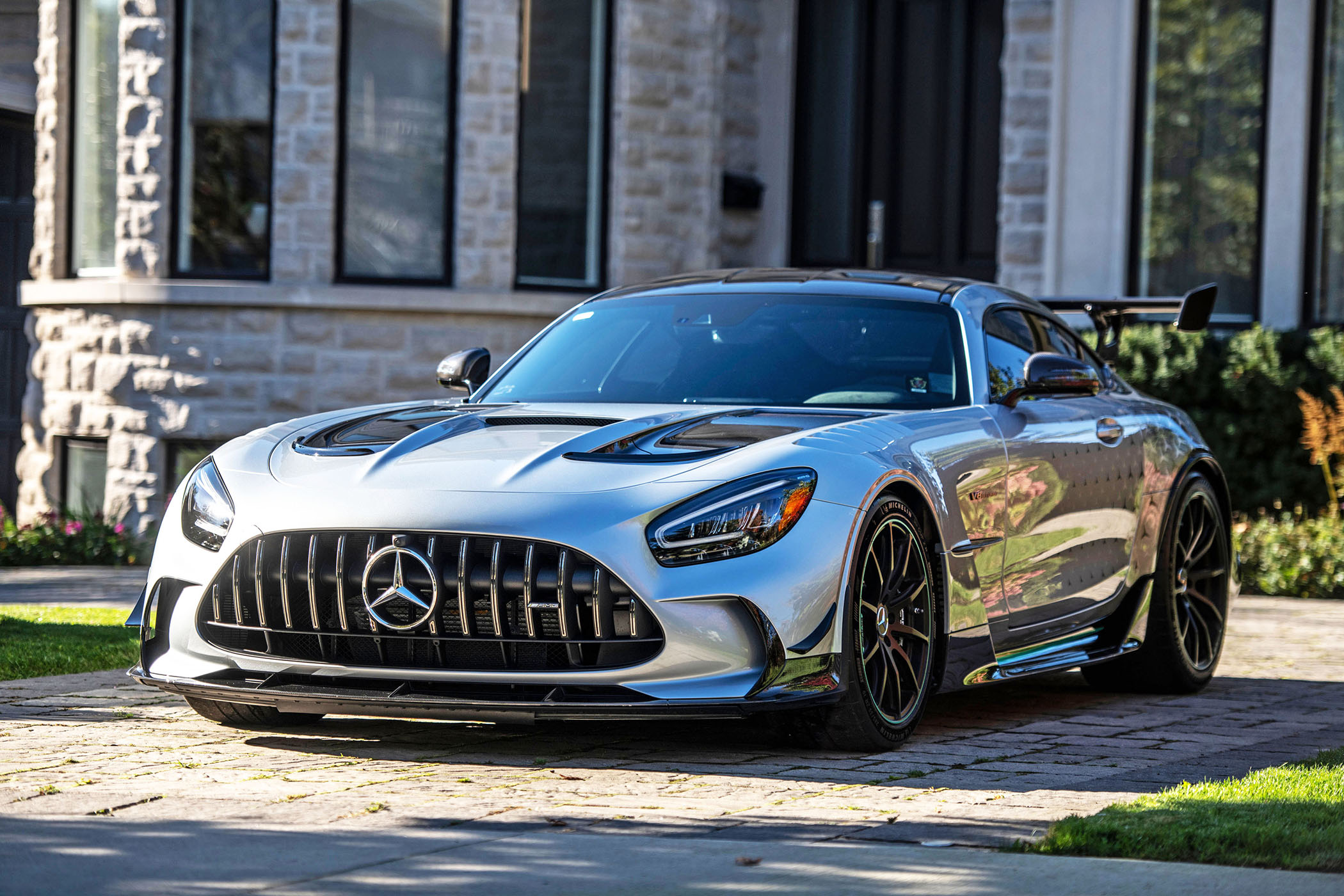 Silver Mercedes-AMG GT Black Series One Edition left side view