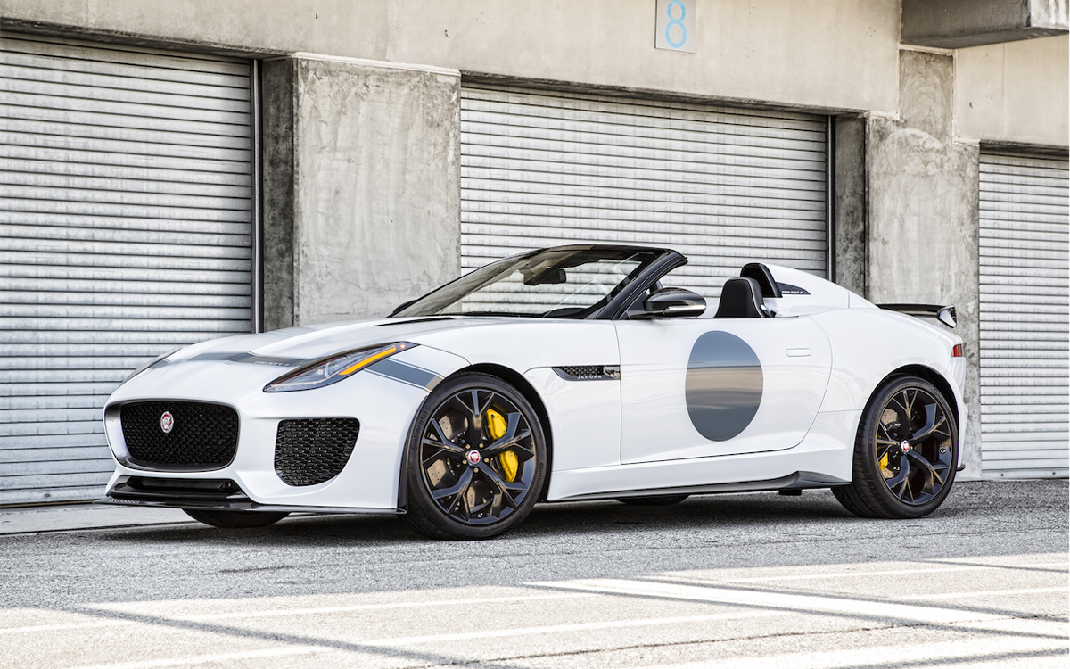 White Jaguar F-Type Project 7 left front