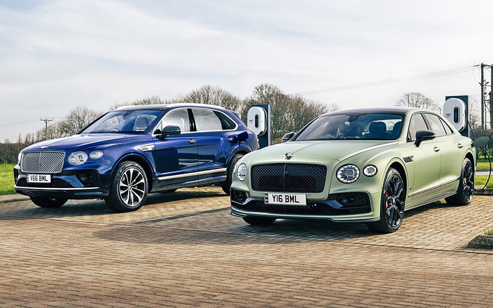 Bentley Bentayga and Flying Spur hybrids plugged in