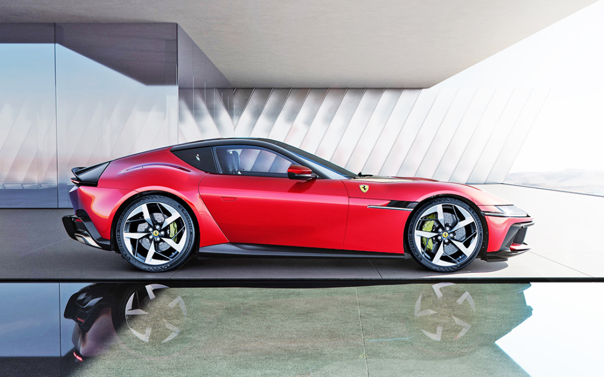 Red Ferrari 12Cilindri profile view