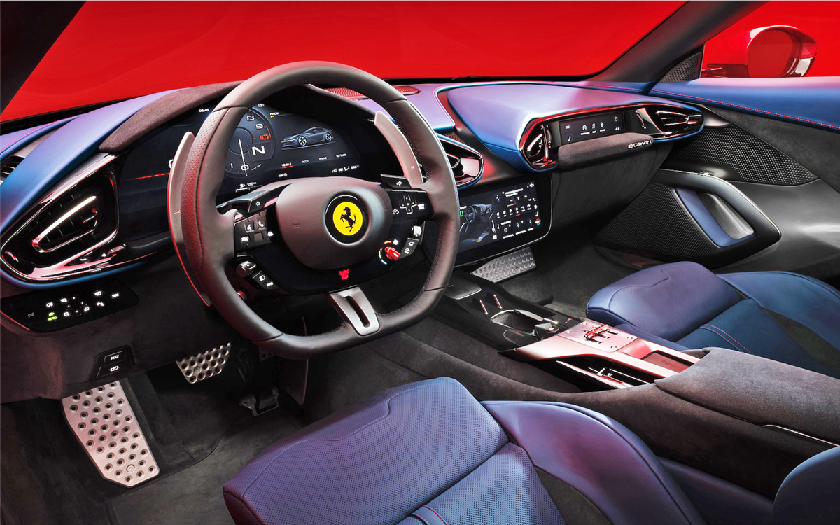 Ferrari 12Cilindri interior in blue
