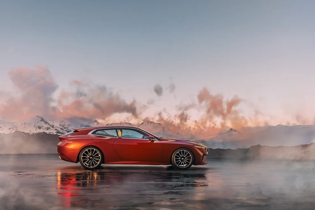 Maroon BMW Speedtop concept right side view.